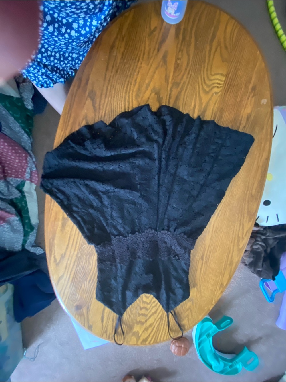 Black One-Piece Romper - Lace Detail